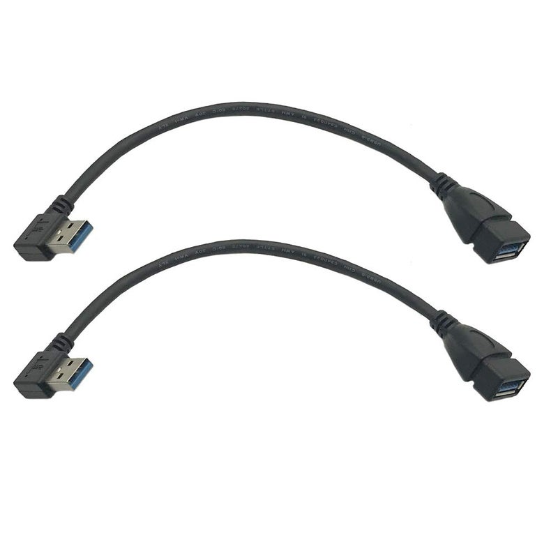 Seadream 2Pack SuperSpeed USB 3.0 Left Angle Male to Female Extension Cable-Left Angle - Image 2